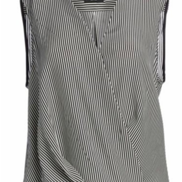 rag & bone Victor black/white stripe sleeveless silk blouse Size Small. NWT! - Picture 3 of 8